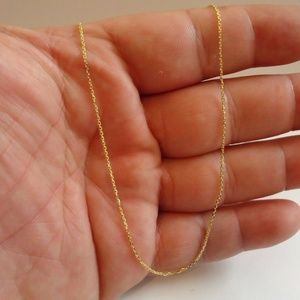 Italian 18" Rolo Made With 18K Yellow Gold Over Real 925 Sterling Silver Chain